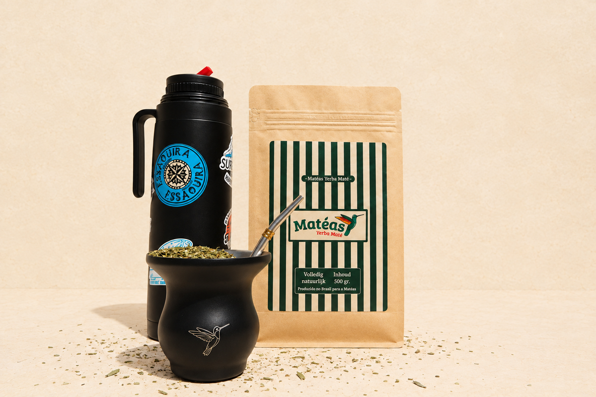 Totaalset - Matéas Yerba Maté (500g) & Beker + Rietje & Thermosfles